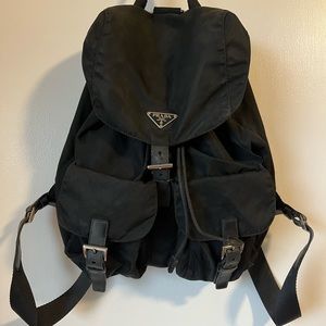 Authentic black Prada backpack